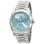 Rolex Day-Rolex Date 40 Platinum Ice Blue Index Dial - Code: RLX062