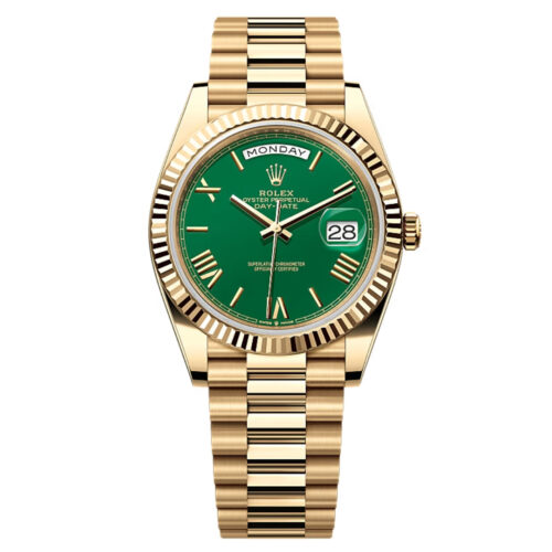 Rolex Day-Rolex Date 40 | REF. 228238 | Green Dial | Box & Papers | 18k Yellow Gold