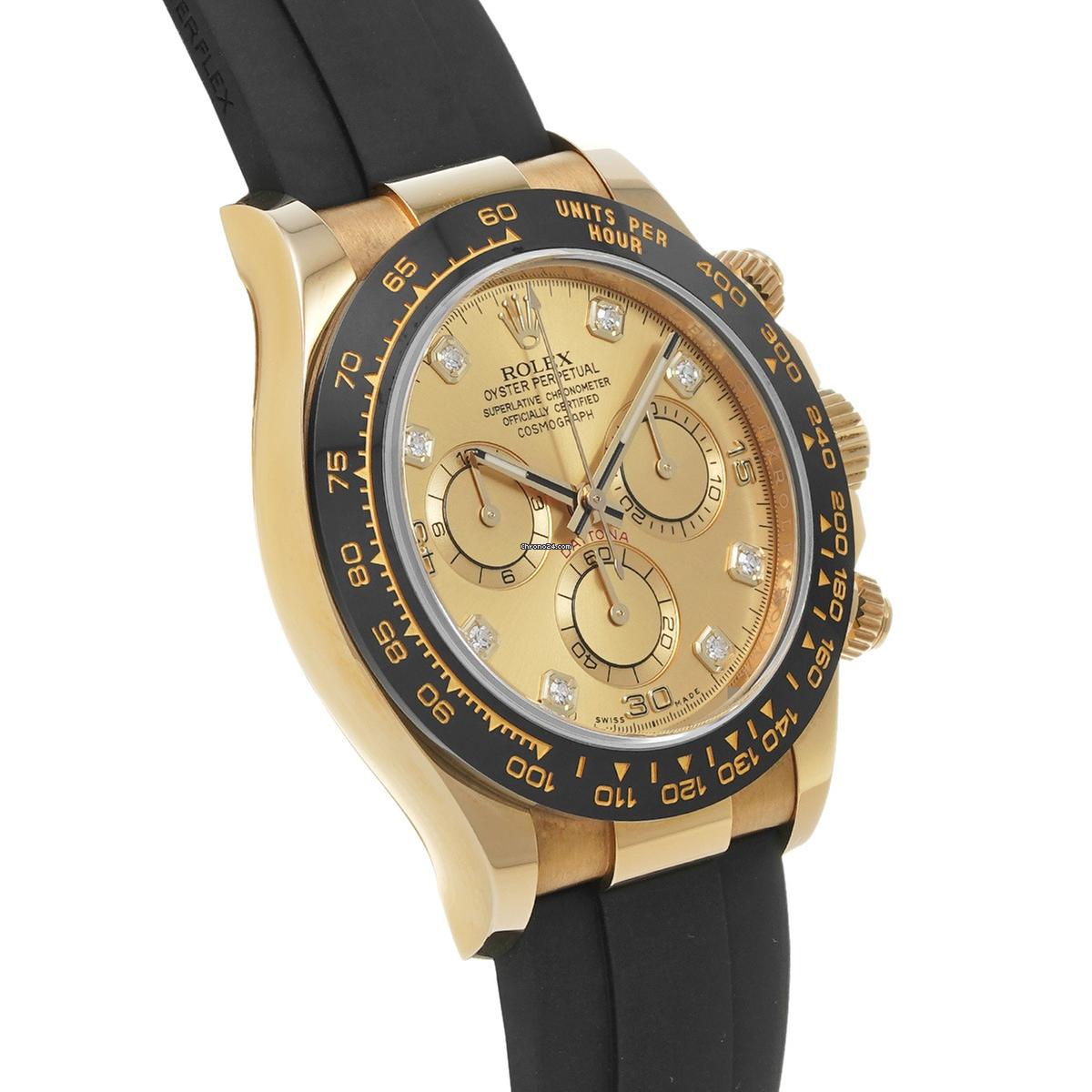 Rolex Cosmograph Daytona 116518LNG Yellow Gold Champagne Dial Diamonds