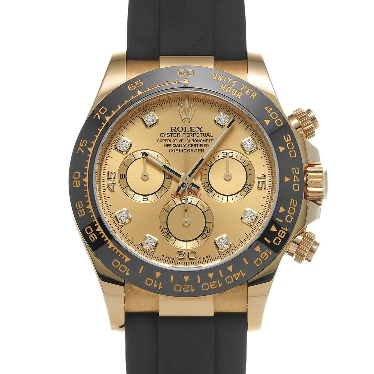 Rolex Cosmograph Daytona 116518LNG Yellow Gold Champagne Dial Diamonds