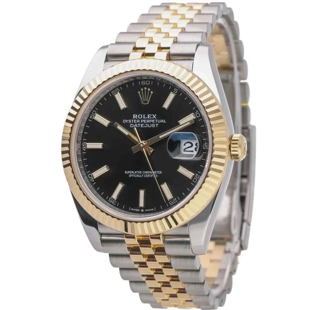 Rolex Datejust 41 Yellow Black Dial and Gold Rolex Oyster Swiss Made 5A - Code: SWS0511