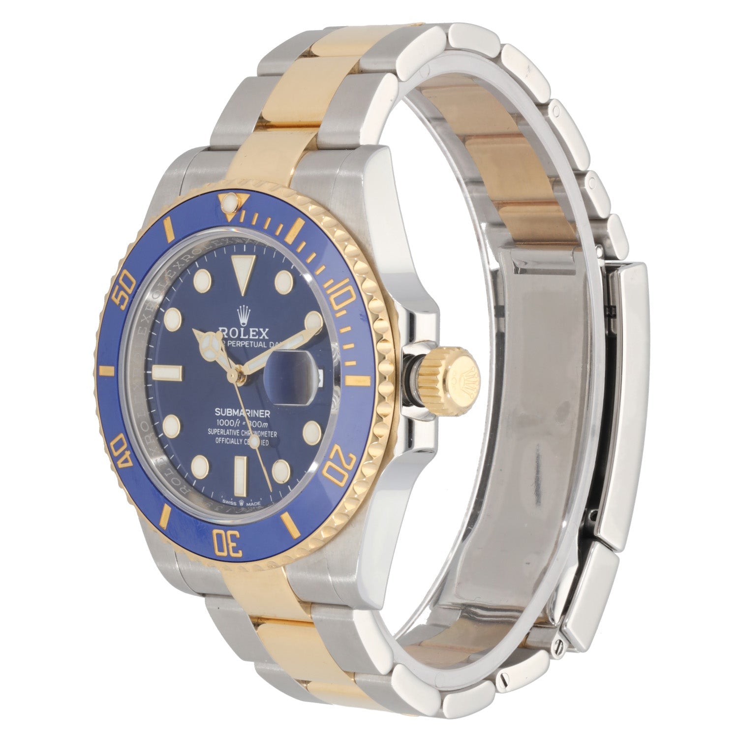 Rolex Submariner Rolex Date 41mm Blue Dial Two-tone Yellow Gold Swiss 6A