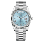 Rolex Day-Rolex Date 40 Platinum Ice Blue Index Dial Roman Numbers Swiss Made- Code: SW062