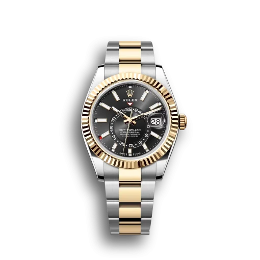 Sky Dweller Black Dial two tone Rolex Oyster Bracelet Swiss Made 6A