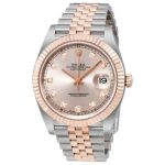 Rolex Date Just Sundust Diamond Dial Steel and 18 Everose Gold Jubilee Swiss Made Code: SW5125