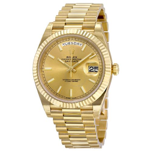 Rolex Day-Rolex Date Champagne Dial 18K Yellow Swiss 6A - Code: VSF68