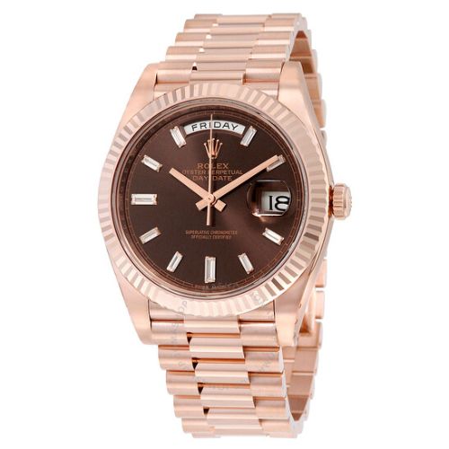 Rolex Day-Rolex Date 40 Chocolate Dial 18K Everose Gold - Code: RLX061