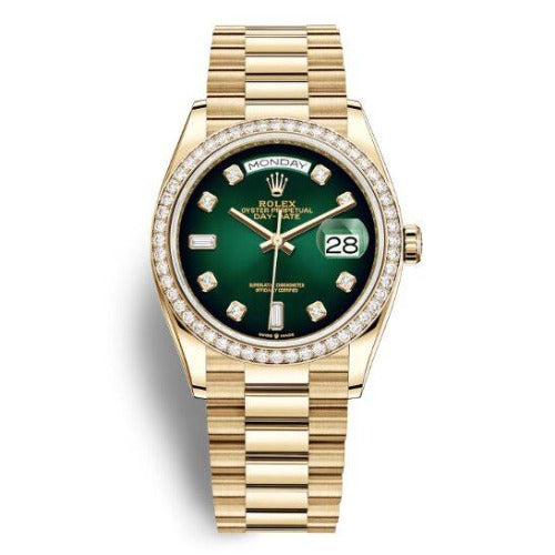 Rolex Day-Rolex Date 36 Green Dial 18kt Yellow Gold - Code: RLX059