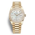 Rolex Day-Rolex Date 36 Mother of Pearl Dial Yellow Gold Women's - Code: RLX075