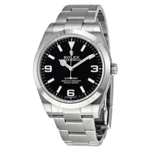 Rolex Explorer Black Dial Stainless Steel Rolex Oyster 36mm