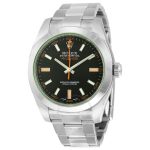 Rolex Milgauss Black Dial Domed Bezel Green Crystal - Code: RLX055