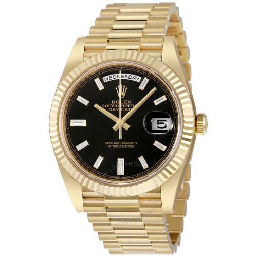 Rolex Day-Rolex Date Yellow Gold Black Dial - Code: RLX071