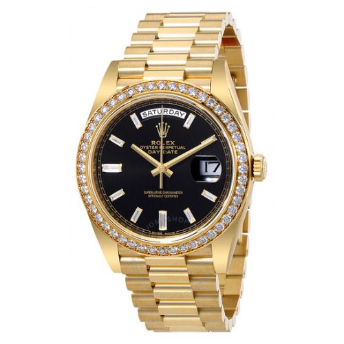 Rolex Oyster Perpetual Gold Rolex Day-Rolex Date Black Dial Swiss Made - Code: SW85