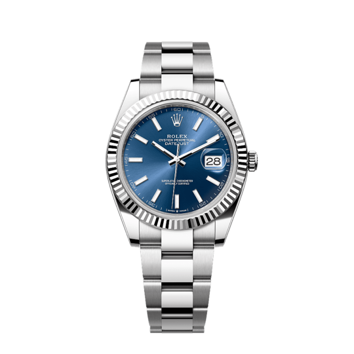 Rolex Datejust 41mm Bright blue Rolex Oyster band 126334 Automatic Swiss Made 6A