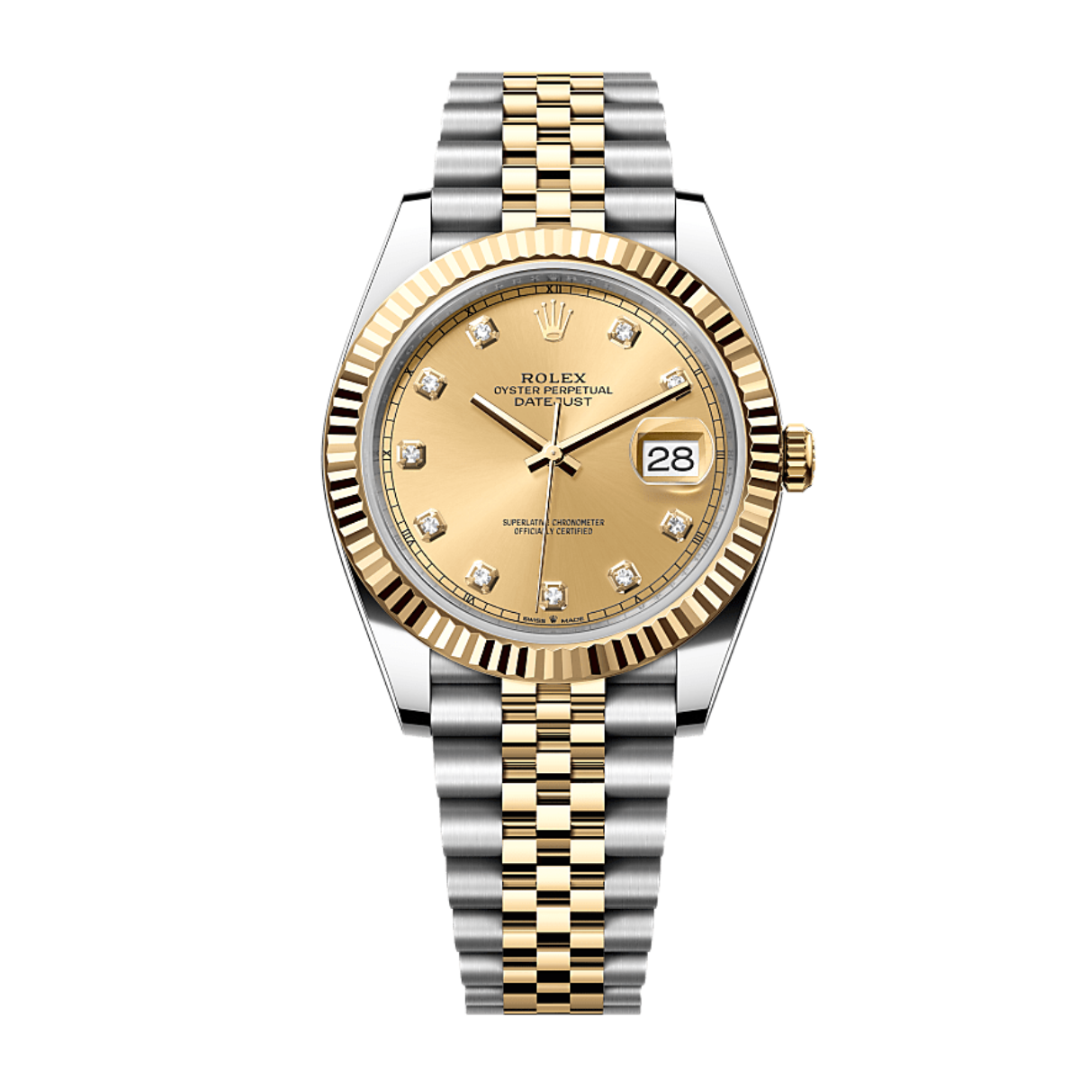 Rolex Datejust 41mm Steel and Yellow Gold 126333 Champagne Diamond Jubilee