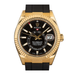 Rolex Sky-Dweller Black Dial Yellow Gold  - Rolex Oysterflex REF: 336238